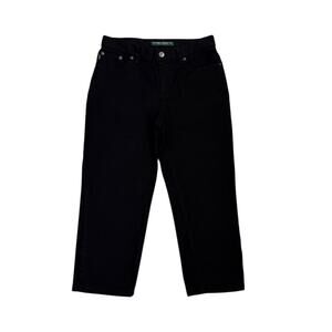LRL Ralph Lauren Black Mid Calf Crop High Rise Capsule Basic Denim Jeans Size 6